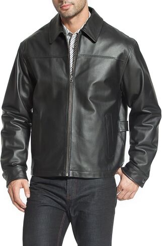 BGSD Men Greg Open Bottom Zip Front Leather Jacket (Regular and Tall) in Saudi Arabia