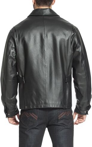 BGSD Men Greg Open Bottom Zip Front Leather Jacket (Regular and Tall) in Saudi Arabia