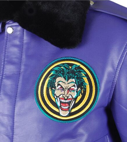 F&H Men's Henchman Goon Purple Bomber Faux Fur Collar Jacket in Saudi Arabia