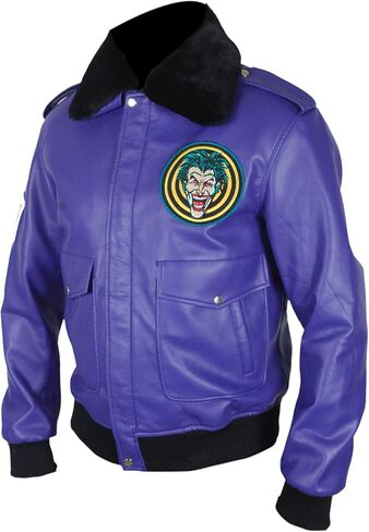 F&H Men's Henchman Goon Purple Bomber Faux Fur Collar Jacket in Saudi Arabia