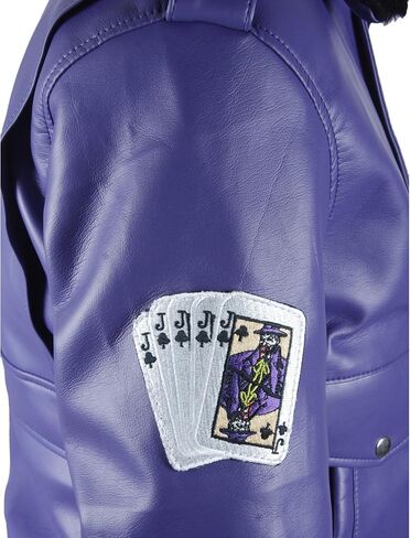 F&H Men's Henchman Goon Purple Bomber Faux Fur Collar Jacket in Saudi Arabia