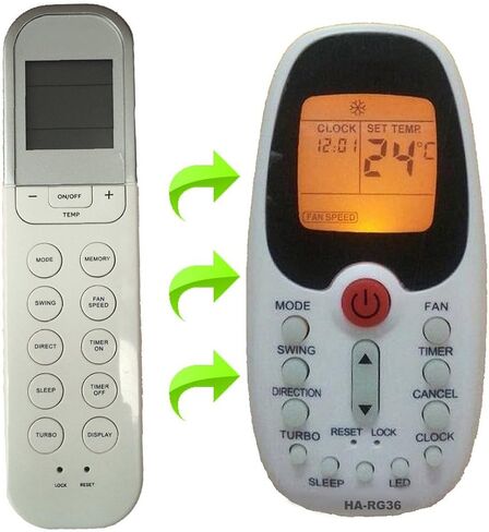 Generic Replacement Air Conditioner Remote Control for Mirage RG36B/BGE in Saudi Arabia