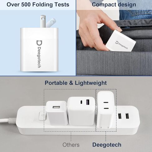 USB C Fast Charger, Deegotech 35W Dual USB-C Port Compact Power Adapter for iPhone 14 iPad MacBook Air,Foldable PPS PD Fast Charger Compatible with iPhone 14 Pro Max/13/12/11, iPad Pro in Kuwait