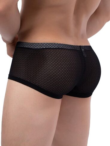 IKINGSKY Men's Lace Boxer Briefs See Through Bulge Shorts Underwear Sexy Semi Sheer Trunk Under Panties in Kuwait