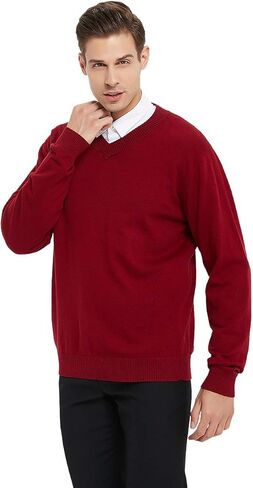 Custom Embroidered Sweater Monogrammed Men's Long Sleeve V-Neck Pullover in Saudi Arabia