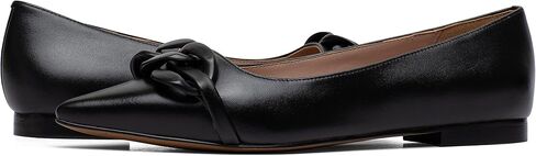 Linea Paolo - Nora - Women's Pointy Toe Skimmer Flat with Tonal Resin Chain-Link Keeper in Kuwait