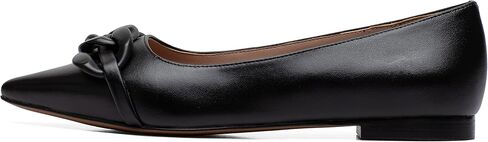 Linea Paolo - Nora - Women's Pointy Toe Skimmer Flat with Tonal Resin Chain-Link Keeper in Kuwait