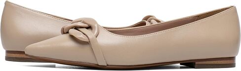 Linea Paolo - Nora - Women's Pointy Toe Skimmer Flat with Tonal Resin Chain-Link Keeper in Kuwait