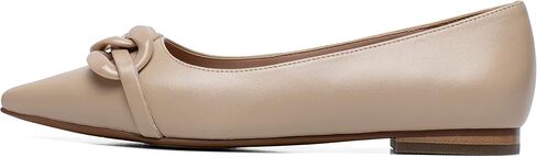 Linea Paolo - Nora - Women's Pointy Toe Skimmer Flat with Tonal Resin Chain-Link Keeper in Kuwait