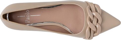 Linea Paolo - Nora - Women's Pointy Toe Skimmer Flat with Tonal Resin Chain-Link Keeper in Kuwait