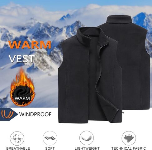AIEOE Men's Fleece Vests Full-Zip Up Jackets Sleeveless Softshell Outerwear in Saudi Arabia
