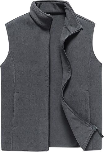 AIEOE Men's Fleece Vests Full-Zip Up Jackets Sleeveless Softshell Outerwear in Saudi Arabia