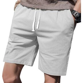 LTIFONE Mens Casual Shorts Elastic Waist 7" Inseam with Drawstring Slim Fit Summer Pants with Pockets(Light Grey,3XL) in Kuwait