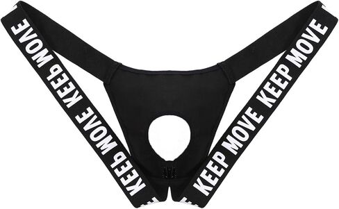 Daenrui Men's Shiny Metallic Low Rise Thongs Briefs Front Hole Jockstraps Underpants Backless G-String in Kuwait