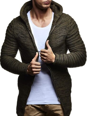 Leif Nelson LN20741 Men's Zip Knit Hoodie Slim Fit in Saudi Arabia