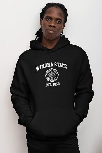 CreateMyTee | Winona State Vintage Est 1858 Hooded Sweatshirt in Saudi Arabia