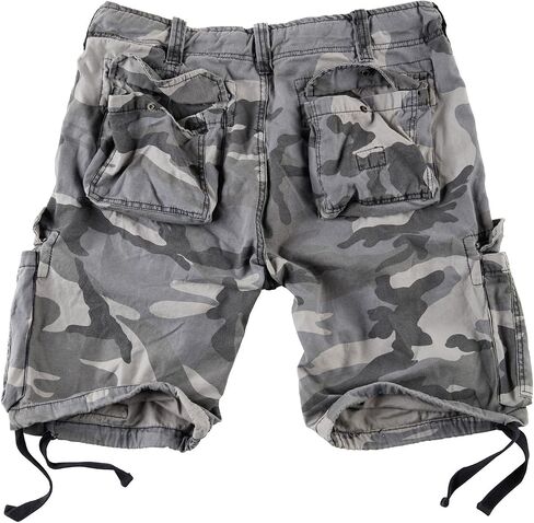 Surplus Men's Airborne Vintage Shorts Washed Black Camo in Kuwait