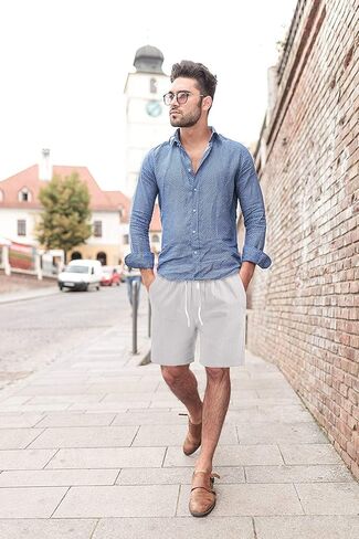 LTIFONE Mens Casual Shorts Elastic Waist 7" Inseam with Drawstring Slim Fit Summer Pants with Pockets(Light Grey,3XL) in Kuwait