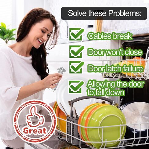 مجموعة كابلات زنبركية لباب غسالة الصحون 00754866 جديدة مطورة من الستانلس ستيل بديلة لبوش ثيرمادور غاغينو 00754866 00623540، 00627230، 00659339، 00751392، 3279707-ضمان لمدة عامين in Kuwait