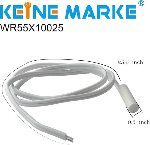 (عبوة من قطعتين) مستشعر درجة حرارة الثلاجة WR55X10025 عالي الجودة - يناسب تمامًا ثلاجة GE وHotpoint - رقم الجزء البديل الكامل: 914093 AP3185407 PS304103 WR50X10027 (عبوة من قطعتين) in Kuwait