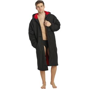 Sporti Unisex Swim Parka with Comfort Plush Fleece Lining, Multi Pocket Zipper - Water Resistant Swim Coats for Women & Men