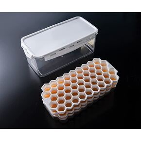 ZaaS ZAAS Premium Ice Cube Tray with Lid Stackable 3 Trays Comes with Airtight Ice Cube ContainerBucket Holds 3.3 L Makes 141 Ice Cubes Freezer BPA Free PETSilicone Ice Storage Box in Saudi Arabia