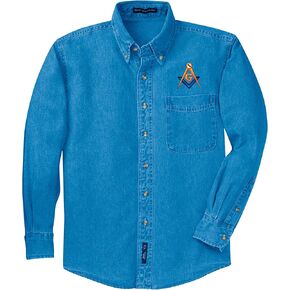 Logoz USA Mason Denim Shirt Freemason Masonic Dress Shirt in Saudi Arabia
