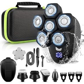 Zesuti Head Shavers for Bald Men,Electric Razor for Man Waterproof Head Razors Cordless Hair Trimmer Rechargeable Rotary Shaver Grooming Kit with Storage Case LED Display in Kuwait