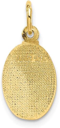 10k Yellow Gold Solid Catholic Patron Saint Christopher Brushed Matte Finish Pendant Charm - 20mm x 9mm in Saudi Arabia