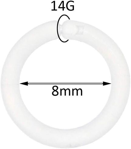 Oasis Plus 10pcs 14G 16G 18G Clear Bioflex Piercing Retainers Nose Septum Hoop Rings Nostril Stud Cartilage Helix Daith Rook Tragus Snake Smiley Nipple Lip Eyebrow Earring in Kuwait