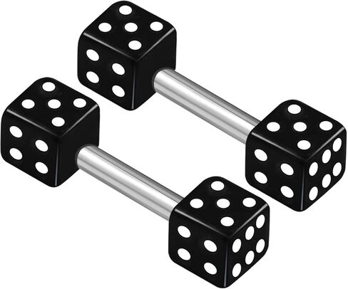 2 قطعة الفولاذ المقاوم للصدأ مستقيم الحديد 16 قياس 1/4 6 مللي متر 3 مللي متر النرد الغضروف أقراط الحاجب ثقب المجوهرات رؤية المزيد من الألوان in Kuwait