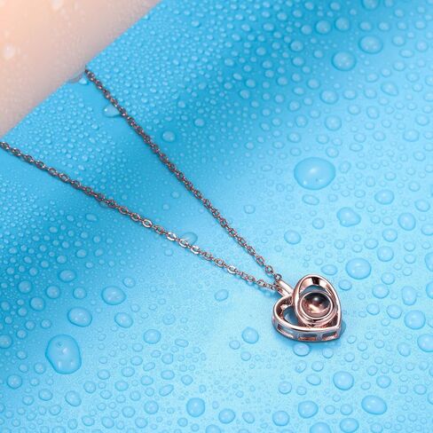 OTXIXTO Personalized Projection Picture Pendant 925 Sterling Silver Necklace Heart-Shaped Pendant Birthday Anniversary Jewelry Gifts for Her/Women/Mom/Girlfriend in Saudi Arabia