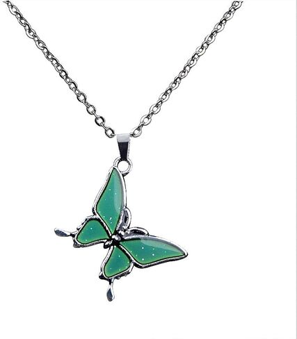 3pcs Temperature Sensing Color Changing Mood Necklace Set Turtle Butterfly Love Heart Shape Pendant Control Emotion Feeling Romantic Stainless Steel Chain Jewelry in Saudi Arabia