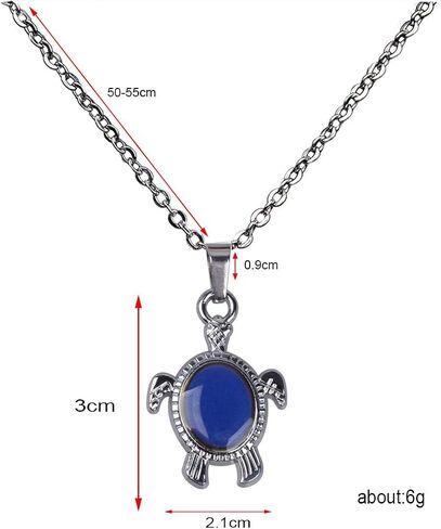 3pcs Temperature Sensing Color Changing Mood Necklace Set Turtle Butterfly Love Heart Shape Pendant Control Emotion Feeling Romantic Stainless Steel Chain Jewelry in Saudi Arabia
