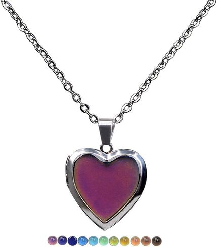 3pcs Temperature Sensing Color Changing Mood Necklace Set Turtle Butterfly Love Heart Shape Pendant Control Emotion Feeling Romantic Stainless Steel Chain Jewelry in Saudi Arabia