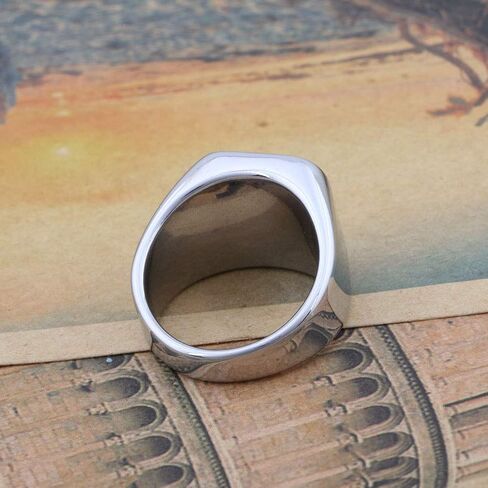 Detailed Engraved Fourth Pentacle of Mars for Victory Mens Womens Stainless Steel Polished Talisman Ring in Kuwait