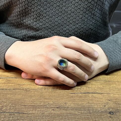 Solid 925 Sterling Silver Tourmaline Stone Turkish Men's Ring with Green Stones in Kuwait