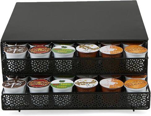 Mind Reader Single Serve Coffee Pod Drawer, 36 Pod Capacity, Countertop Organizer, Removable Dividers, Metal, Black in Saudi Arabia