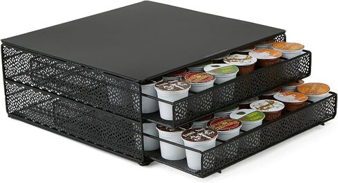 Mind Reader Single Serve Coffee Pod Drawer, 36 Pod Capacity, Countertop Organizer, Removable Dividers, Metal, Black in Saudi Arabia