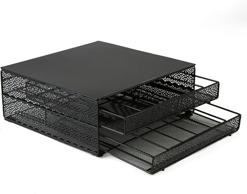 Mind Reader Single Serve Coffee Pod Drawer, 36 Pod Capacity, Countertop Organizer, Removable Dividers, Metal, Black in Saudi Arabia