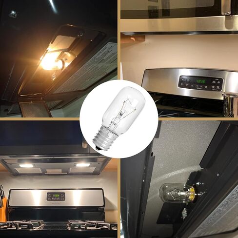 2 قطعة لمبة الميكروويف GE WB36X10003-125V 40W مصباح فرن الميكروويف لـ GE LG Frigidaire Kenmore ميكروويف، نوع عالمي لمصباح ضوء الموقد استبدال E17 تطبيقات المقبس الأساسي in Saudi Arabia