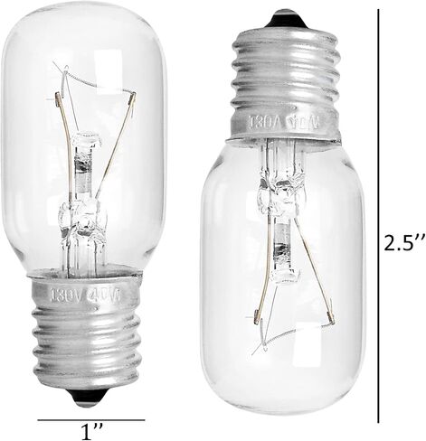 2 قطعة لمبة الميكروويف GE WB36X10003-125V 40W مصباح فرن الميكروويف لـ GE LG Frigidaire Kenmore ميكروويف، نوع عالمي لمصباح ضوء الموقد استبدال E17 تطبيقات المقبس الأساسي in Saudi Arabia
