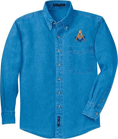 Logoz USA Mason Denim Shirt Freemason Masonic Dress Shirt in Saudi Arabia