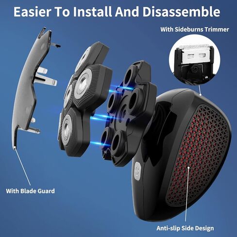 Zesuti Head Shavers for Bald Men,Electric Razor for Man Waterproof Head Razors Cordless Hair Trimmer Rechargeable Rotary Shaver Grooming Kit with Storage Case LED Display in Kuwait