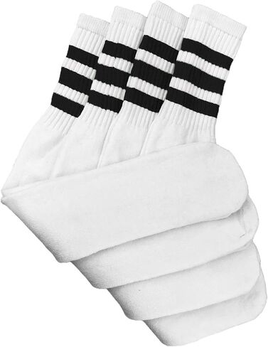 Tube Socks Assorted Stripe Colors 24" Length - 4 Pairs in Saudi Arabia