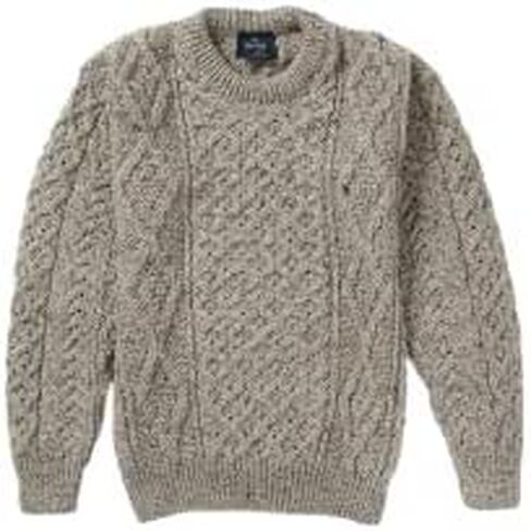 Aran Woollen Mills Men's Wool Sweater Fishermen's Jumper Made in Ireland in Saudi Arabia