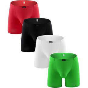 iKingsky Men's Modal Long leg Boxer Briefs Sexy Bulge Shorts Underwear No Ride Up Tunks Under Panties in Kuwait