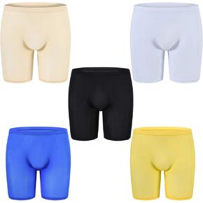 Andongnywell 5 Pack Men's See Through Shorts Transparent Boxer Briefs Mesh Breathable Panties Knickers Underwears in Saudi Arabia