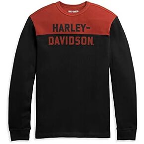 Harley-Davidson Men's Colorblock Knit Pullover- Ketchup - 96314-21VM in Saudi Arabia