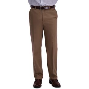 بنطلون رجالي من Haggar B&t حديد كلاسيكي ملائم قابل للتوسيع وخصر سادة أمامي & t Cintura Elástica Sin Planchab&t Premium Bügelfrei Klassische Passform Dehnbare Taille Einfarbig Vurn، كاكي، واحد in Saudi Arabia